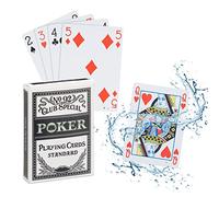 Relaxdays Carte da Poker Plastificate, Impermeabili, Carte da Gioco Resistenti, 54 Carte, Set da Poker, Bianche