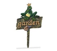 Cartello giardino decorativo garden paletto insegna ghisa ranocchio 27,5x15,5 cm