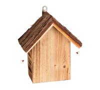 Relaxdays Casa coccinelle in legno look fiammato