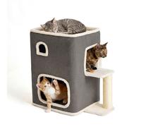 Relaxdays Casetta gatti 2 piani palla & tiragraffi