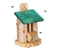 Relaxdays Casetta per Insetti, Alveare per Api, Coccinelle & Vespe, Giardino & Balcone, Bug Hotel Outdoor,Naturale/Verde