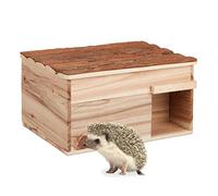 Relaxdays Casetta per Ricci, Legno, Rifugio per Porcospini da Giardino, 21x40x30 cm, Contro Animali Predatori, Naturale