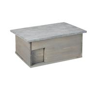 Relaxdays Casetta per Ricci, Resiste alle Intemperie, Anti Predatori, Rifugio per Roditori, 21x46x34 cm, Legno, Grigio