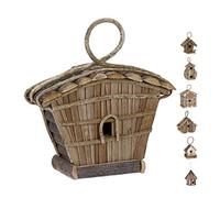Relaxdays Casetta per Uccelli, da Appendere, in Legno Non Trattato, Balcone, Ter