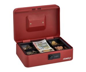 Relaxdays Cassa portavalori rossa con combinazione