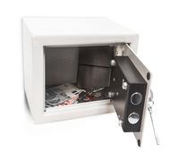 Relaxdays Mini Cassaforte a Muro, Piccola Cassetta di Sicurezza in Acciaio, Safe, HxLxP: 17 x 23 x 17 cm, Grigio Chiaro