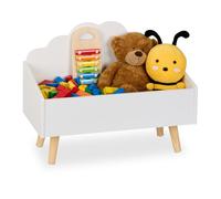 Cassapanca Portagiochi Bambini Scatola Organizer Giocattoli Nuvola 45x58x28 cm