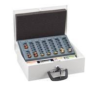 Relaxdays Cassetta con Serratura, Portasoldi con Chiave, per Banconote e Conta Monete, in Ferro, 11,5x36x28,5 cm, Bianco, Acciaio