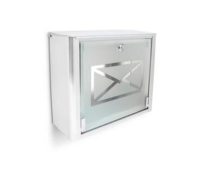 Relaxdays Cassetta della posta con porta in vetro