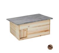 relaxdays Casetta per Ricci, Resistente alle Intemperie, Riparo dai Predatori, Rifugio per Roditori, 21x46x34 cm, Legno