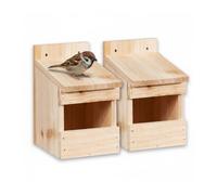 Relaxdays Cassetta nido mezza grotta Set 2
