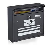 Relaxdays Cassetta per posta in acciaio con mail