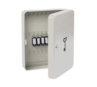 Relaxdays Cassetta Portachiavi, con Serratura, 45 posti, Simbolo Chiave, HLP 30,5x24x8 cm, chiudibile, Bianca