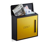 (TG. 12.5x35x33 cm) Relaxdays 10020771_359 Cassetta della Posta, Metallo, Giallo