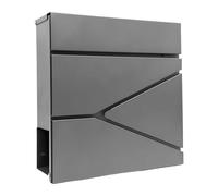 Cassetta Postale Relaxdays con Tasca per giornali, HxLxP: 37 x 37 x 11 cm, DIN C4, Impermeabile, 4 Chiavi, Antracite