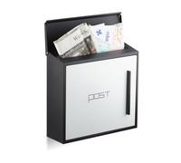 (TG. 12.5x35x33 cm) Relaxdays 10020771_640 Cassetta della Posta, Metallo, Bianco