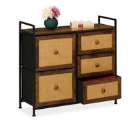 Relaxdays Cassettiera con 5 cassetti stile rattan