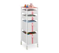Cassettiera per bambini Mobiletto salvaspazio 4 cassetti Bianco rosa