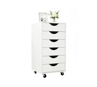 Relaxdays Cassettiera su Ruote con 6 cassetti, Mobile Ufficio Bianco, 78x40x40 cm