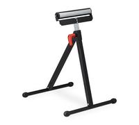 Relaxdays Cavalletto con Rullo, Varie Altezze 67-110 cm, Pieghevole, Carico Max. 60 kg, Lavoro Falegname, Acciaio, Nero