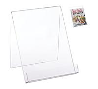 Relaxdays Cavalletto per Libri A4, Supporto in Acrilico per Libri Grandi, Stabile, Leggìo, 24x21x19 cm, Trasparente