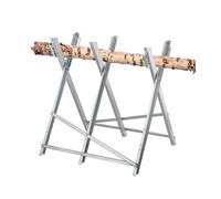 Relaxdays Cavalletto Taglialegna, Trespolo per Tagliare la Legna 150 kg, Sega e Motosega, Acciaio, 80x80x82 cm, Argento