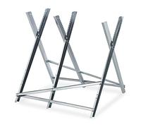 Relaxdays Cavalletto Taglialegna, per Tagliare Legno, Pieghegvole, 150 kg Max., Sega e Motosega, Regolabile, Argentato