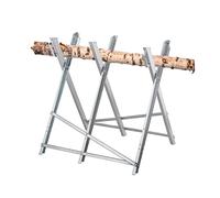 Relaxdays Cavalletto Taglialegna, Trespolo per Tagliare la Legna 150 kg, Sega e Motosega, Acciaio, 80x80x82 cm, Argento