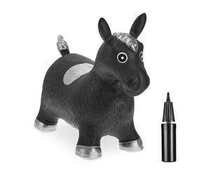 Relaxdays Cavallo gonfiabile nero per saltare