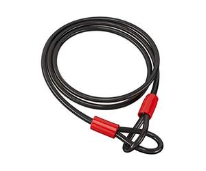 Relaxdays Cavo Extra Lungo da 2m, con Cappi, per Biciclette e Bagagli, in Acciaio Rivestito, con Passanti, Colore Nero