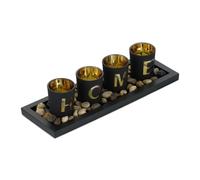 Vassoio portacandele Set di candele Centrotavola elegante Nero 4 candele