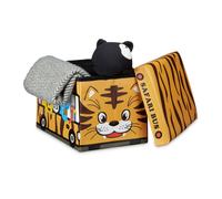 Relaxdays Cesta portagiochi pieghevole per bimbi