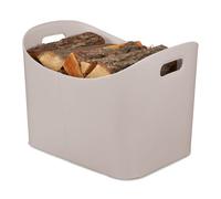 Relaxdays Cesta portalegna grigio chiaro