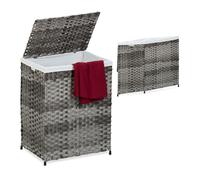 Cesto Bucato Contenitore Portabiancheria Raccogli Biancheria Sporca Rattan 90 L