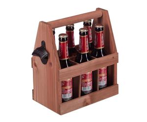 Relaxdays Cestello porta birra con apribottiglie