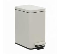 Relaxdays Cestino 10L, softclose, Pedale Estraibile, Cucina e Bagno, Beige, 36x16x30cm