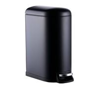 Relaxdays Cestino, 10 Litri, Chiusura Automatica, Interno Removibile, Bagno, Nero, Pattumiere