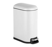 Relaxdays Cestino, 10 litri, chiusura automatica, interno rimovibile, cestino per cosmetici con coperchio, bianco