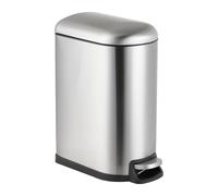 Relaxdays Cestino Relax, 10L, Chiusura SoftClose, Secchio Estraibile, cosmetico con Coperchio, Argento 39x18.5x31.5 cm
