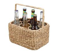Relaxdays Cestino 6 bottiglie in giacinto d'acqua