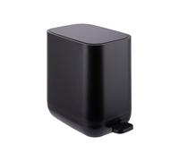 Relaxdays Cestino Relaxdays, 7 L, Chiusura Soft, Secchio Interno Rimovibile, plastica Opaca, a Pedale, Nero, 30x18x28 cm