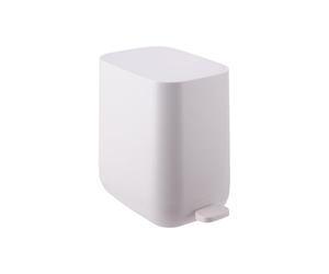 Relaxdays Cestino, 7 litri, chiusura soft, secchio interno estraibile, plastica opaca, pattumiera a pedale slim, beige