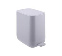 Relaxdays Cestino, 7 litri, chiusura soft, secchio interno estraibile, plastica opaca, pedale slim, grigio scuro