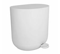 Relaxdays Cestino 7L, softclose, Pedale, Interno Removibile, Cosmetici, Bianco 26x26x23 cm