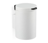 Relaxdays Cestino da Bagno da Muro, Pattumiera 3 L, Chiusura Automatica Secchio Interno Estraibile, in Acciaio, Bianco