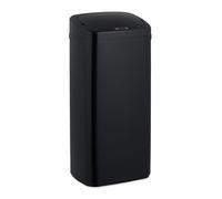 Relaxdays Cestino Automatico Spazzatura, Pattumiera da Cucina da 40 L, Sensore Elettrico su Coperchio e Anello per Buste, Acciaio, Plastica