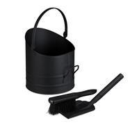 Relaxdays Cestino con scopa e paletta cenere 9,5 L