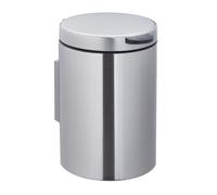 Relaxdays Cestino da Bagno da Muro, 3 Litri, Chiusura Automatica, Secchio Interno Estraibile, in Acciaio, Argentato Nero, 1 pz