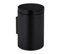 Relaxdays Cestino da Bagno da Muro, 3 L, Chiusura Automatica, Secchio Interno Estraibile, Bidone in Acciaio Inox, Nero