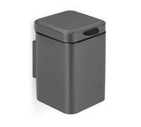 Relaxdays Cestino da Bagno da Muro, 3 L, Chiusura Automatica, Secchio Interno Estraibile, Bidone in Acciaio Inox, Grigio, Plastica